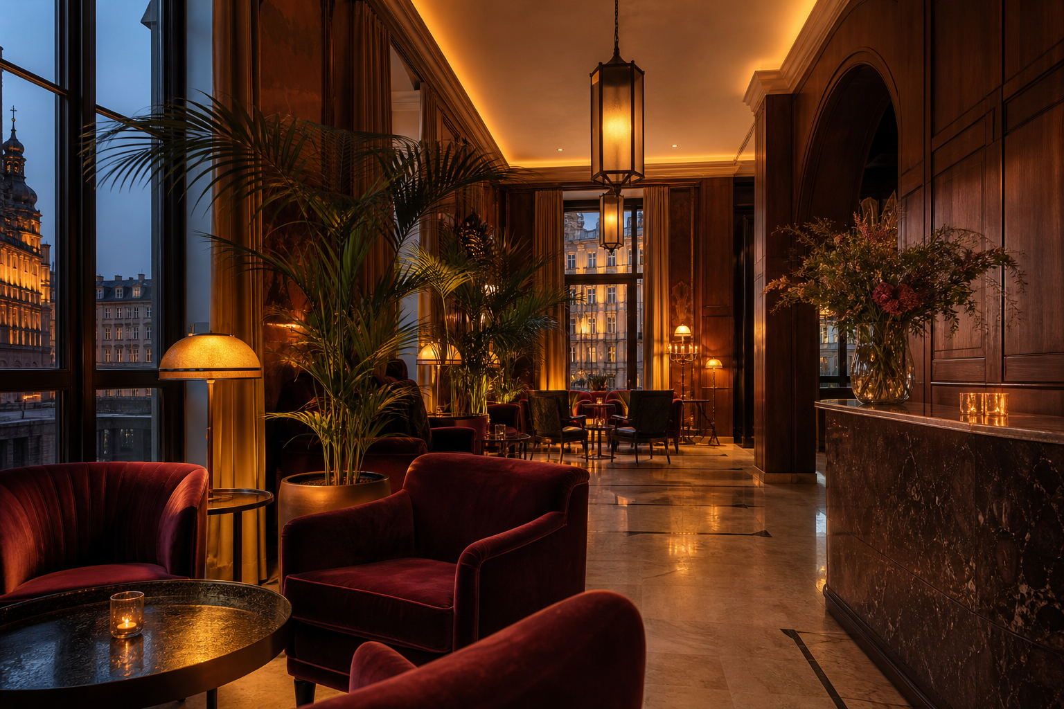 Krakow Moonsexperience lobby at dusk